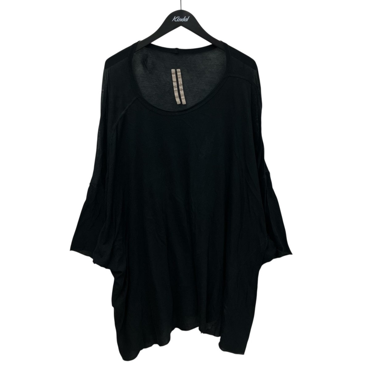 【中古】RICK OWENS 「TOMMY T」 広広とした半袖カットソー RR01D3283 UC 黒いこと 大きさ：UNI 【110326】（リックオウエンス）