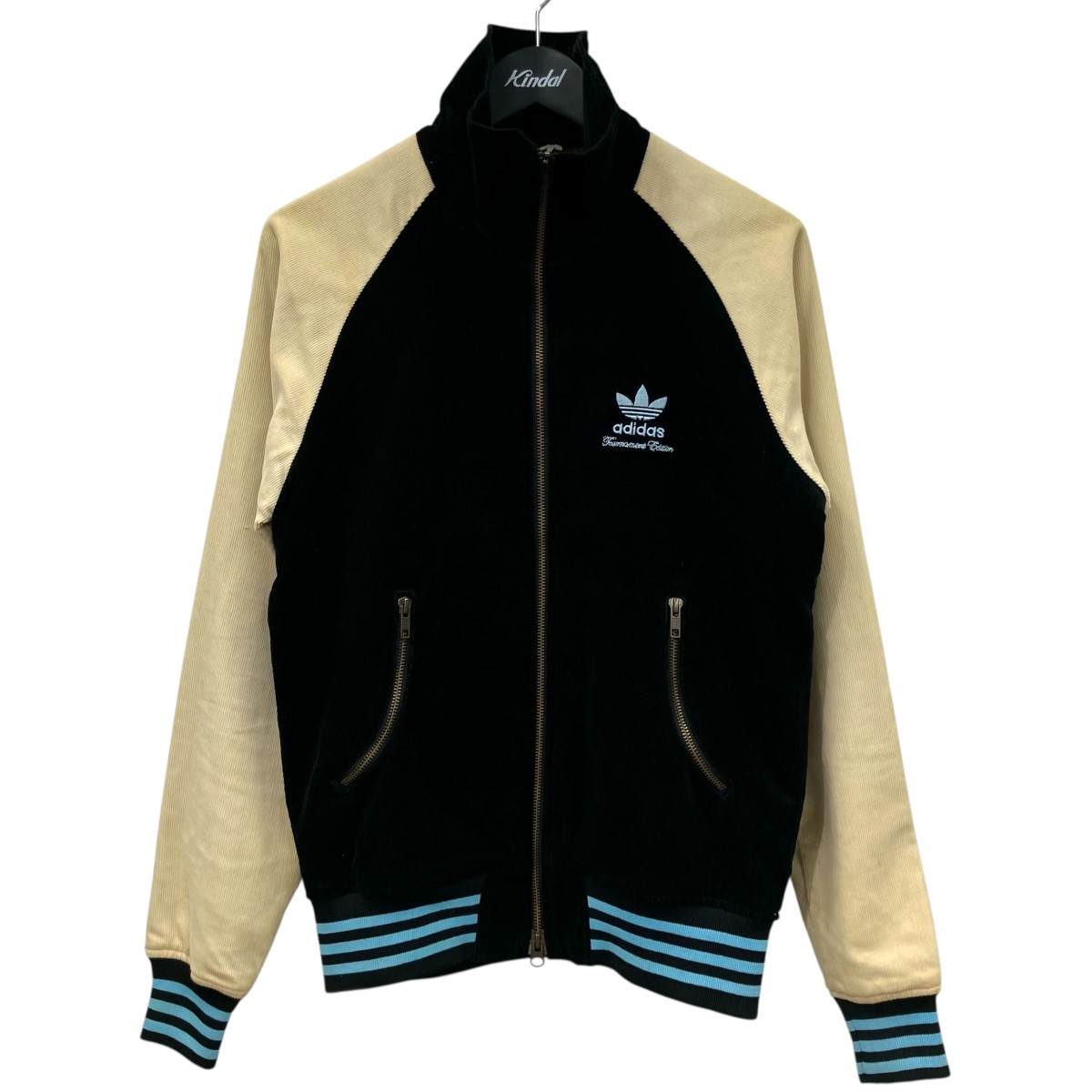 【中古】 adidas　 00s ベロア コーデュロイ 刺繍ロゴ トラックジャケット E91165 JDX006 ブラック×アイボリー サイズ：S 【110326】（アディダス） 16,089円