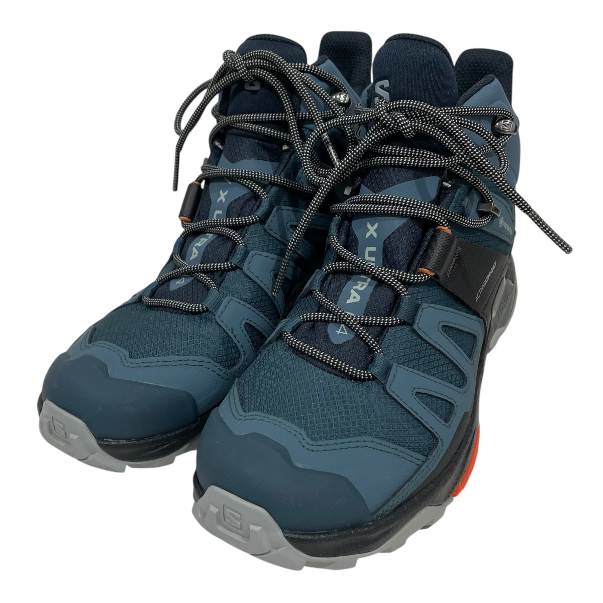 【中古】 SALOMON　 スニーカー トレッキングシューズ X ULTRA 4 MID GTX エックス ウルトラ フォー ミッド ゴアテックス 473526 ブルー・ネイビー・ブラック・オレンジ サイズ：26cm 【100326】（サロモン）