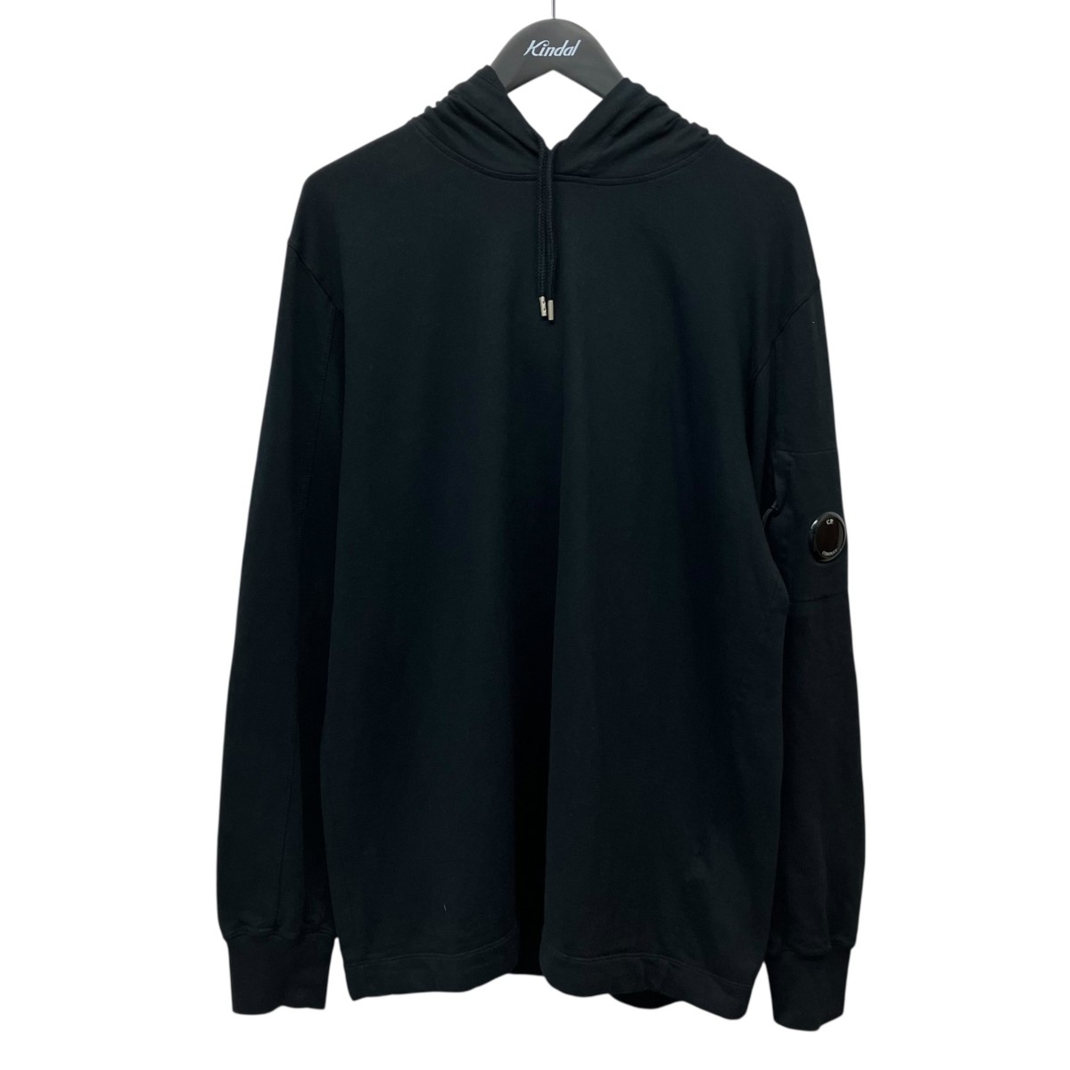 【中古】 CP COMPANY　 「Lens Wapen Light Fleece Hoodie」 レンズプルオーバーパーカー ブラック サイズ：XL 【100326】（シーピーカンパニー）
