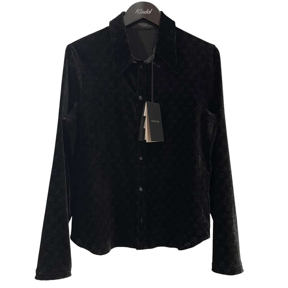 【中古】GUCCI 天鵞絨ティーシャツ 860674 ZAUS4 黒いこと 大いさ：44 【040626】（グッチ）