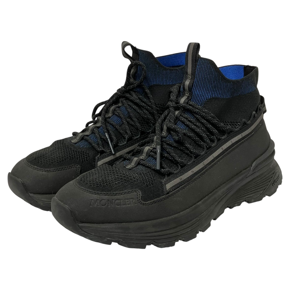 【中古】 MONCLER　 MONTE RUNNER スニーカー ブラック×ブルー サイズ：42 【110326】（モンクレール）