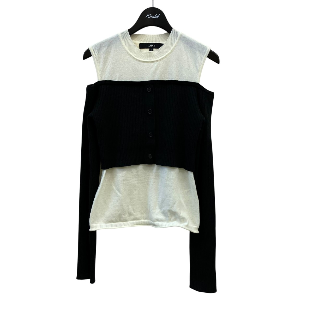 【中古】 RAIVE　 ドッキングニット アイボリー×ブラック サイズ：01 【110326】（）