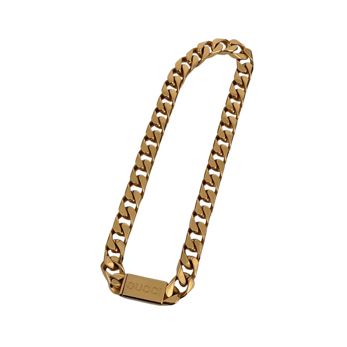 【中古】GUCCI スクリプトチェーンネックレス 796574 ゴールド 【110326】(グッチ)|ブランド古着のカインドオル
