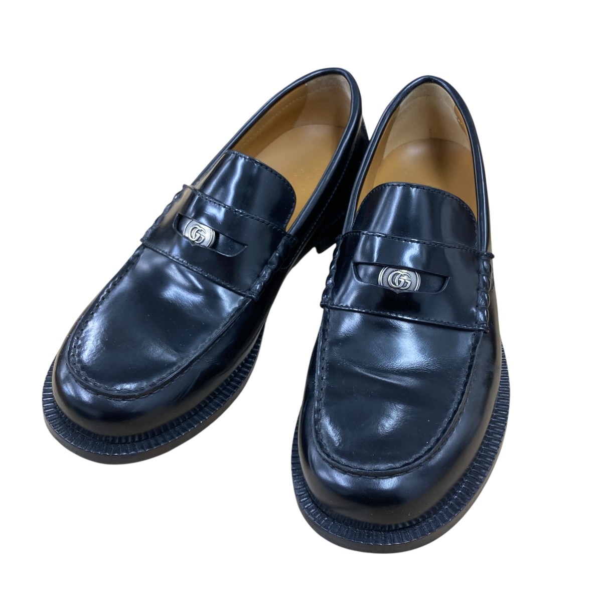 【中古】 GUCCI コインローファー ブラック サイズ:8 1/2 【110326】(グッチ)