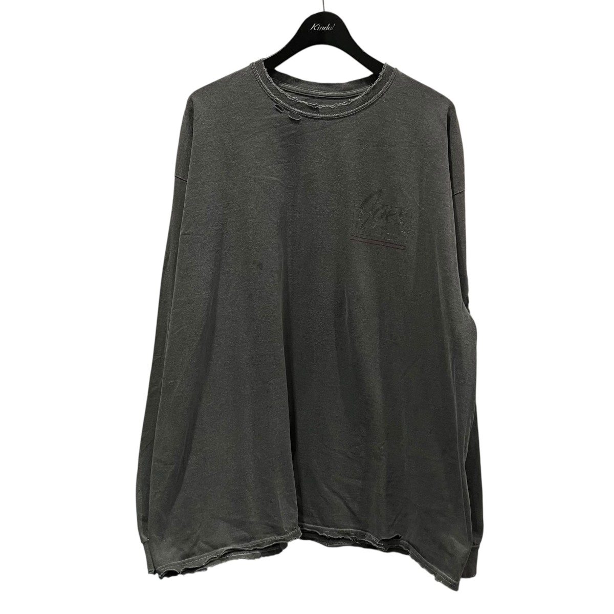 【中古】 ANCELLM GOES AGING LS T-SHIRT ダメージTシャツ ブラック サイズ:不明 【110326】(アンセルム)