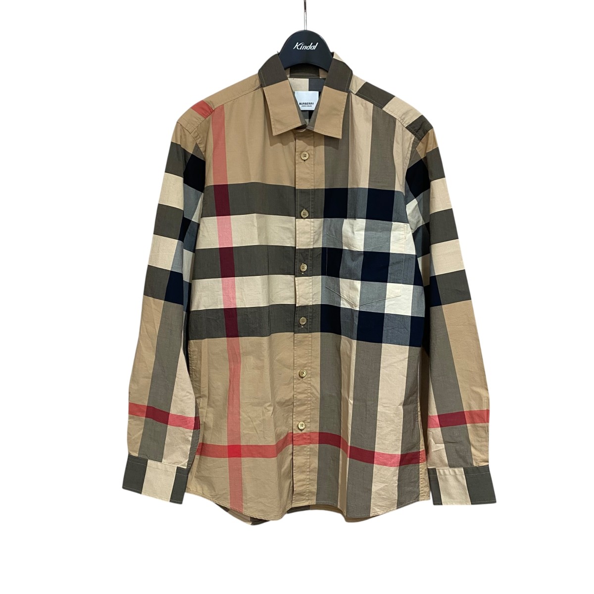 【中古】 BURBERRY　 長袖チェックシャツ 8010213 ブラウン サイズ：S 【110326】（バーバリー）