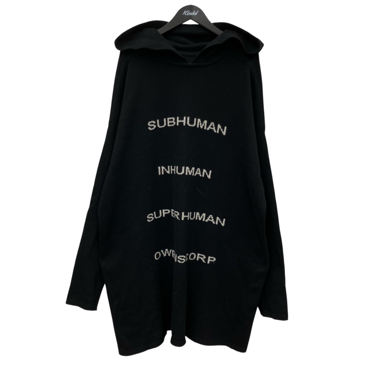 【中古】 RICK OWENS HOODED TOMMY ニットプルオーバーパーカー ブラック サイズ：M 【価格見直し】