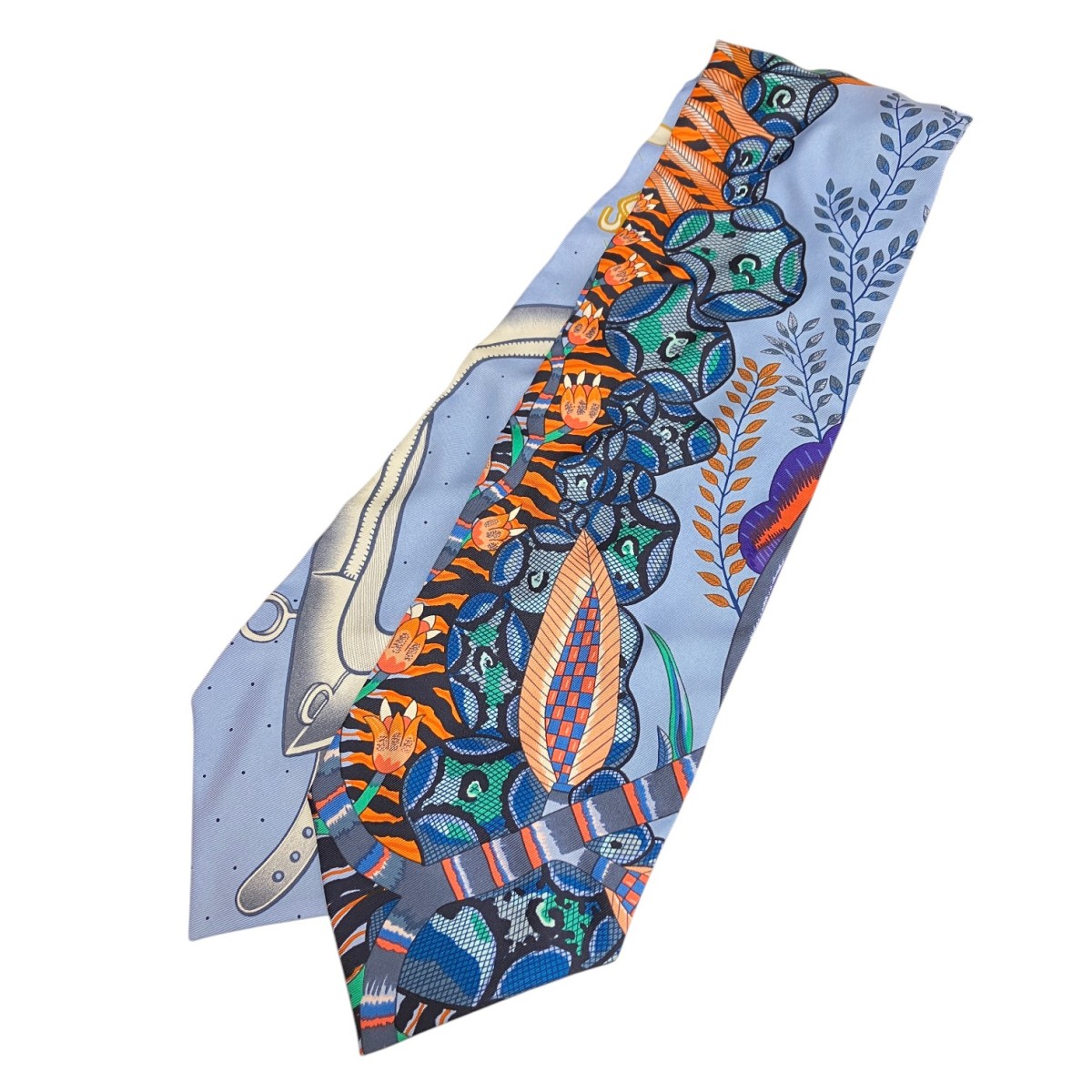 【中古】 HERMES　 スカーフ HTH2009 スカイブルー 【120326】（エルメス）