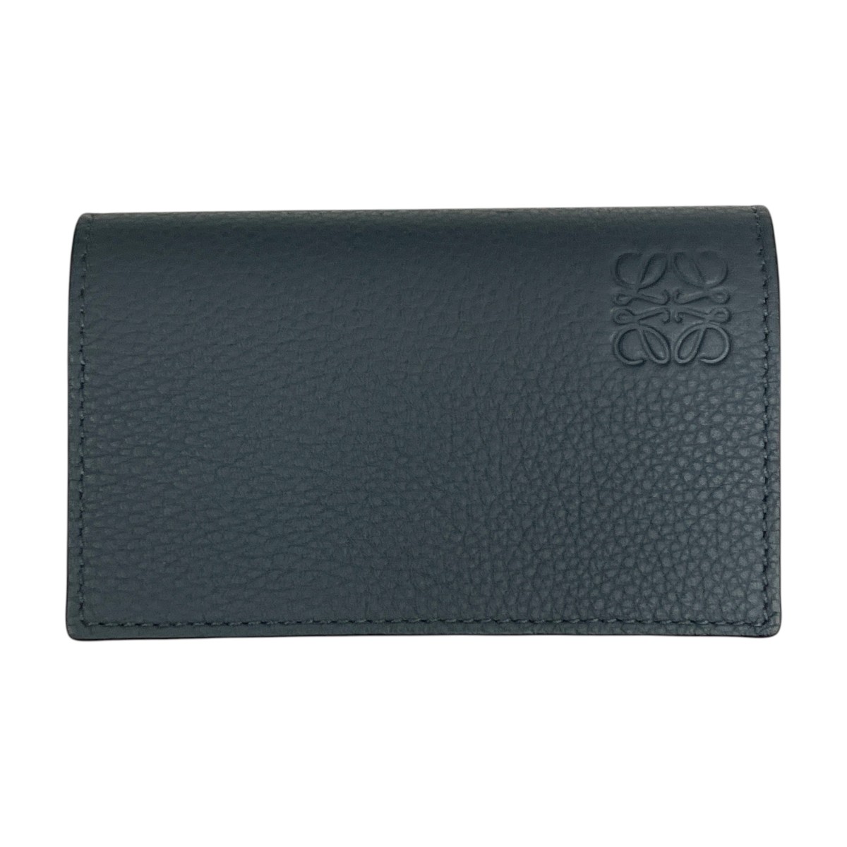 【中古】 LOEWE　 ソフトグレインカーフ 名刺入れ 062243 ネイビー 【120326】（ロエベ）