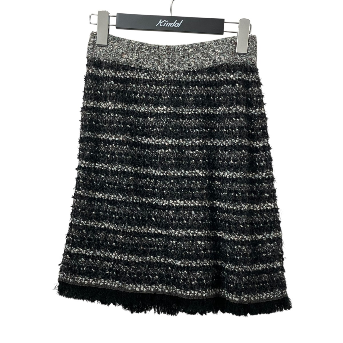 【中古】 LE CIEL BLEU　 Tweed Knit Mini Skirt ニットスカート 25S67414 ブラック×ブラウン サイズ：36 【120326】（ルシェルブルー）