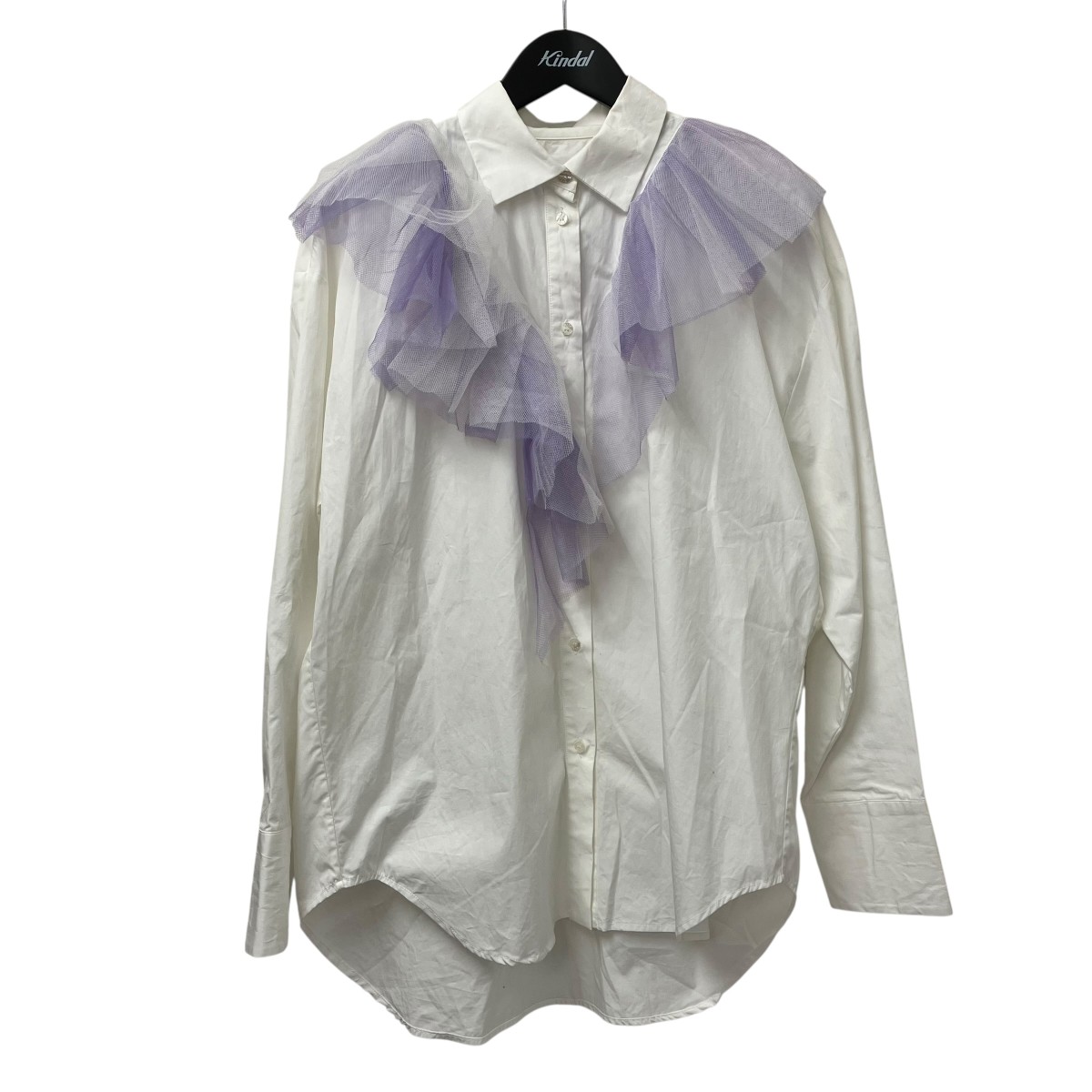 【中古】 MSGM　 チュール長袖シャツ 3141MDE13Y ホワイト サイズ：40 【120326】（エムエスジーエム）