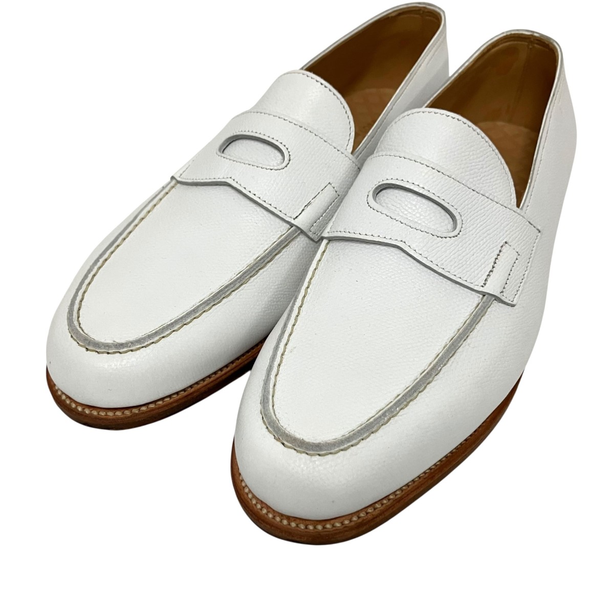 【中古】JOHN LOBB LOPEZ 置き目毛皮 白いこと 大いさ：7 【120326】（ジョンロブ）
