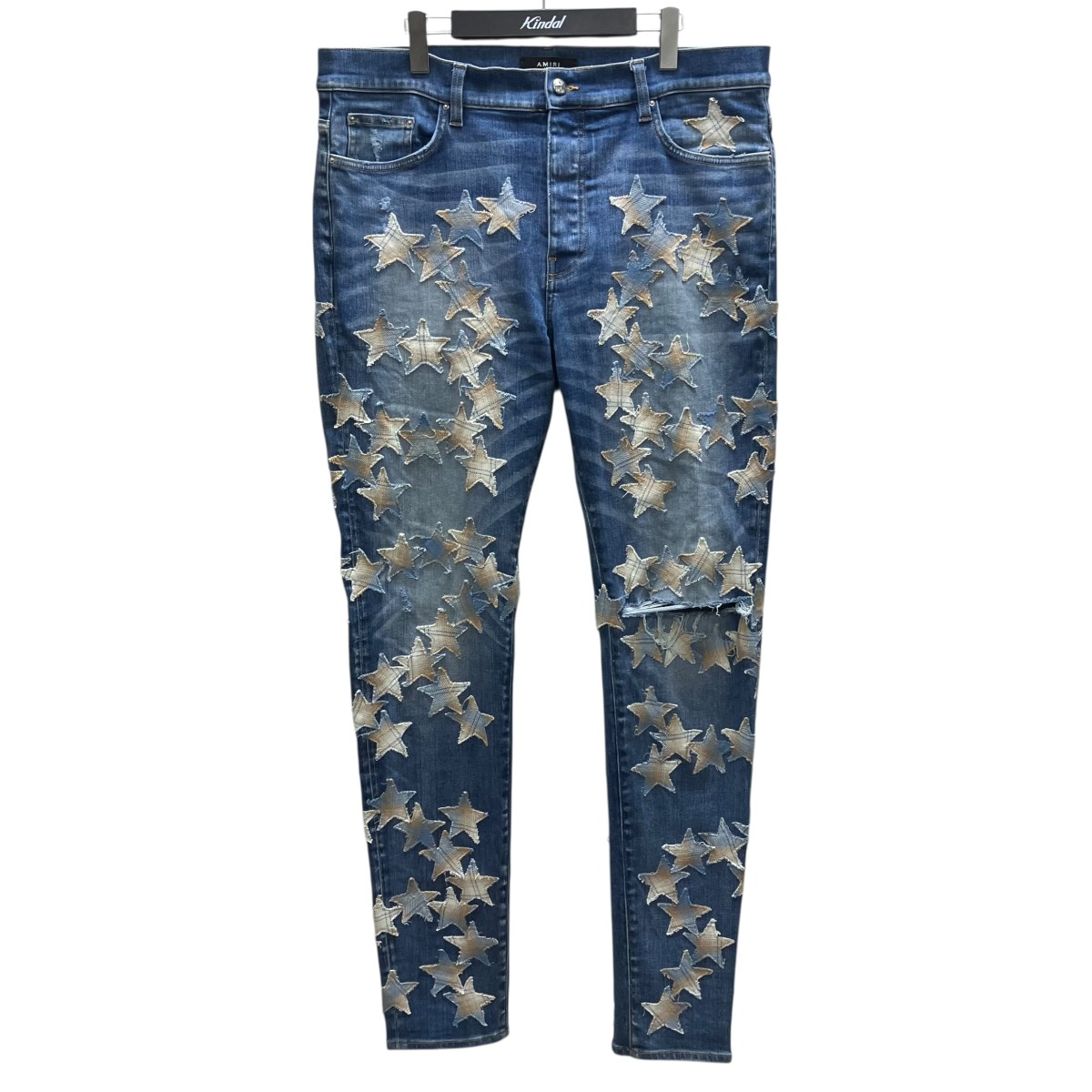 【中古】AMIRIスターパッチデニムパンツ インディゴ サイズ:38【価格見直し】|ブランド古着のカインドオル