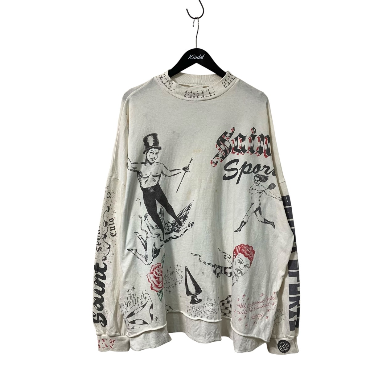 【中古】SAINT MICHAEL25AW ALX LS TEE DRAWING ロングスリーブカットソー SM HR1 0000 C30 アイボリー サイズ：os【価格見直し】｜ブランド古着のカインドオル