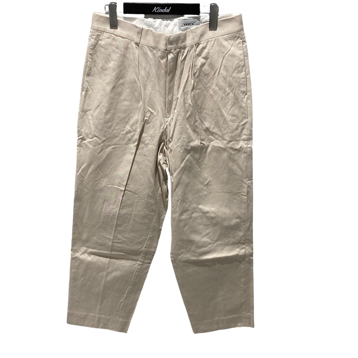 【中古】 YAECA　 TUCK TAPERED テーパードパンツ 10607 ベージュ サイズ：32 【120326】（ヤエカ）