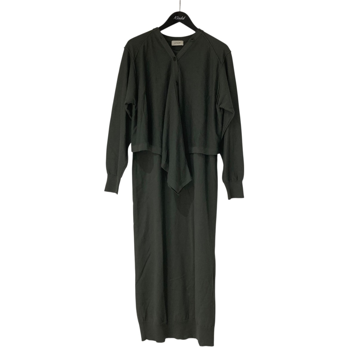 【中古】 LEMAIRE アンサンブルレイヤードニットワンピース 92-06-04-06024 グレー サイズ：S 【価格見直し】