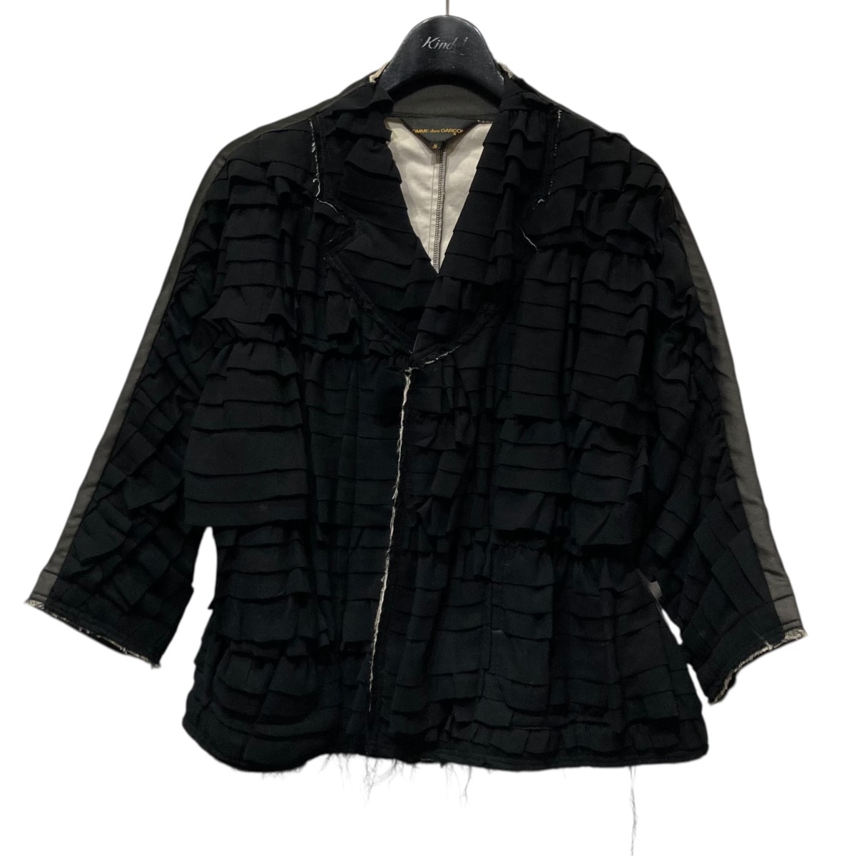 【中古】COMME des GARCONSフリル切替ジャケット GM-J008 ブラック サイズ：S【価格見直し】｜ブランド古着のカインドオル
