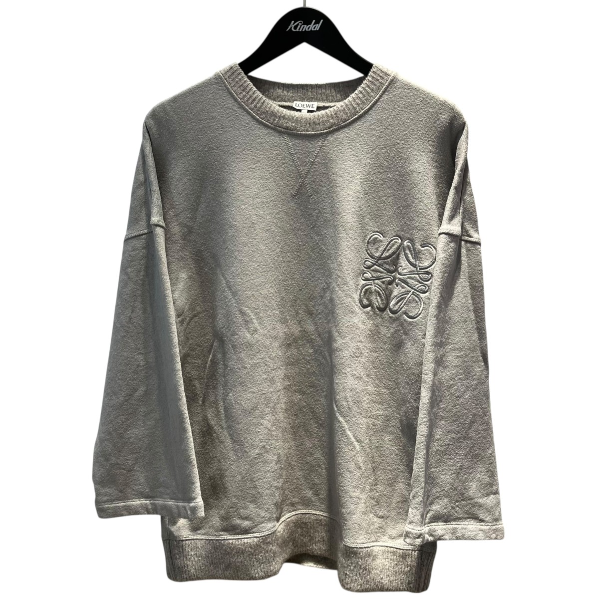 【中古】LOEWE アナ瓦刺しゅう 七分袖流汗 S359341XAO 薄墨色 大きさ：XS 【120326】（ロエベ）