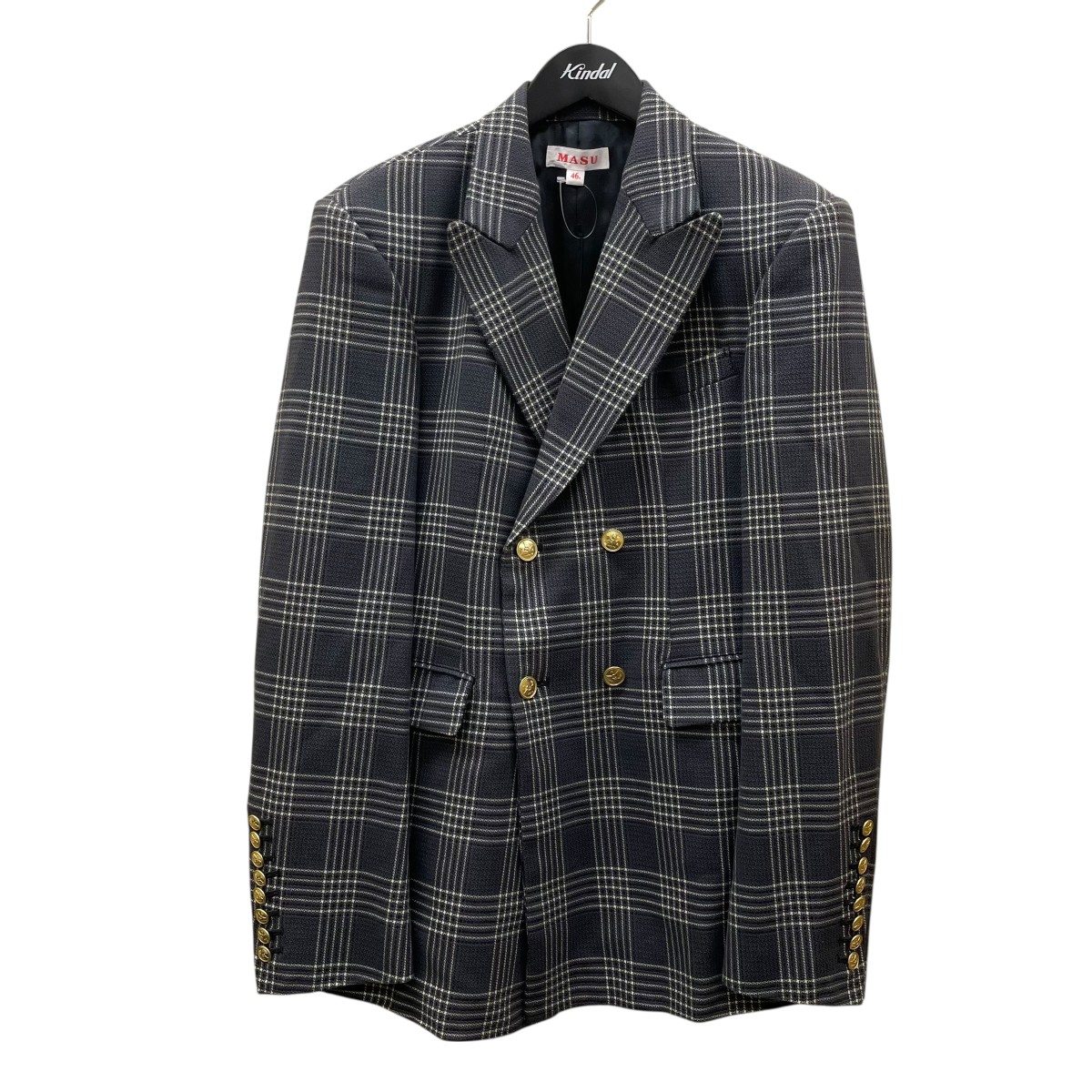 【中古】MASUGLEN PLAID TAILORED JACKET ダブルジャケット MFFW JK0223 サイズ:46【価格見直し】|ブランド古着のカインドオル