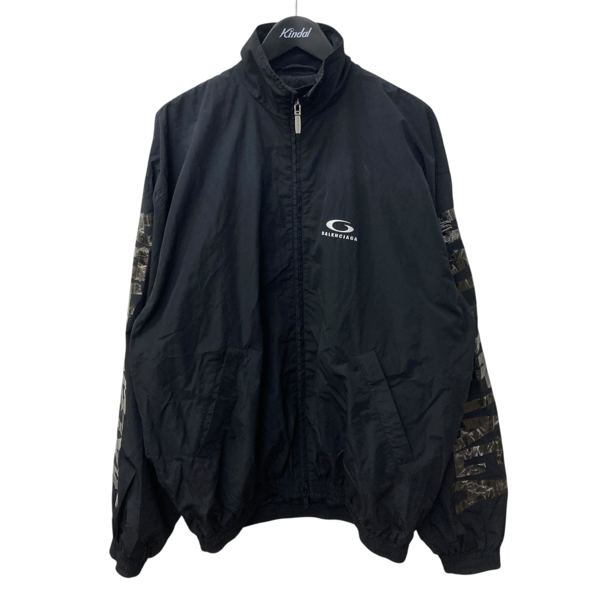 【中古】 BALENCIAGA　 Tracksuit スリーブプリントトラックジャケット ブラック サイズ：XS 【130326】（バレンシアガ）