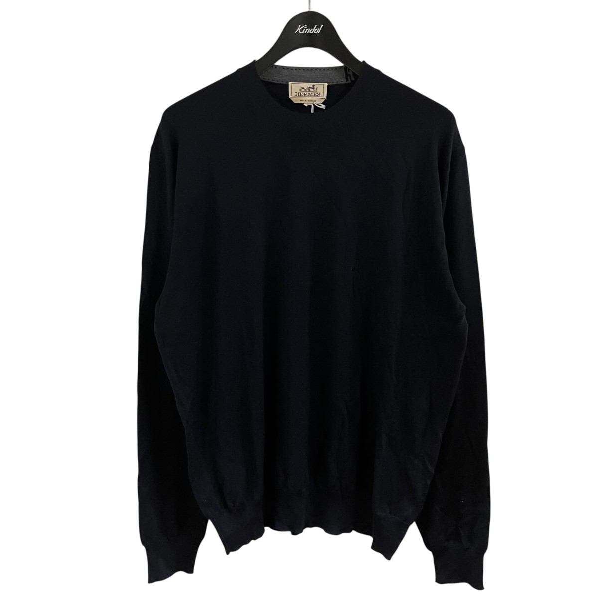 【中古】 HERMES Hディテールクルーネックスウェット ネイビー サイズ:XL 【130326】(エルメス)