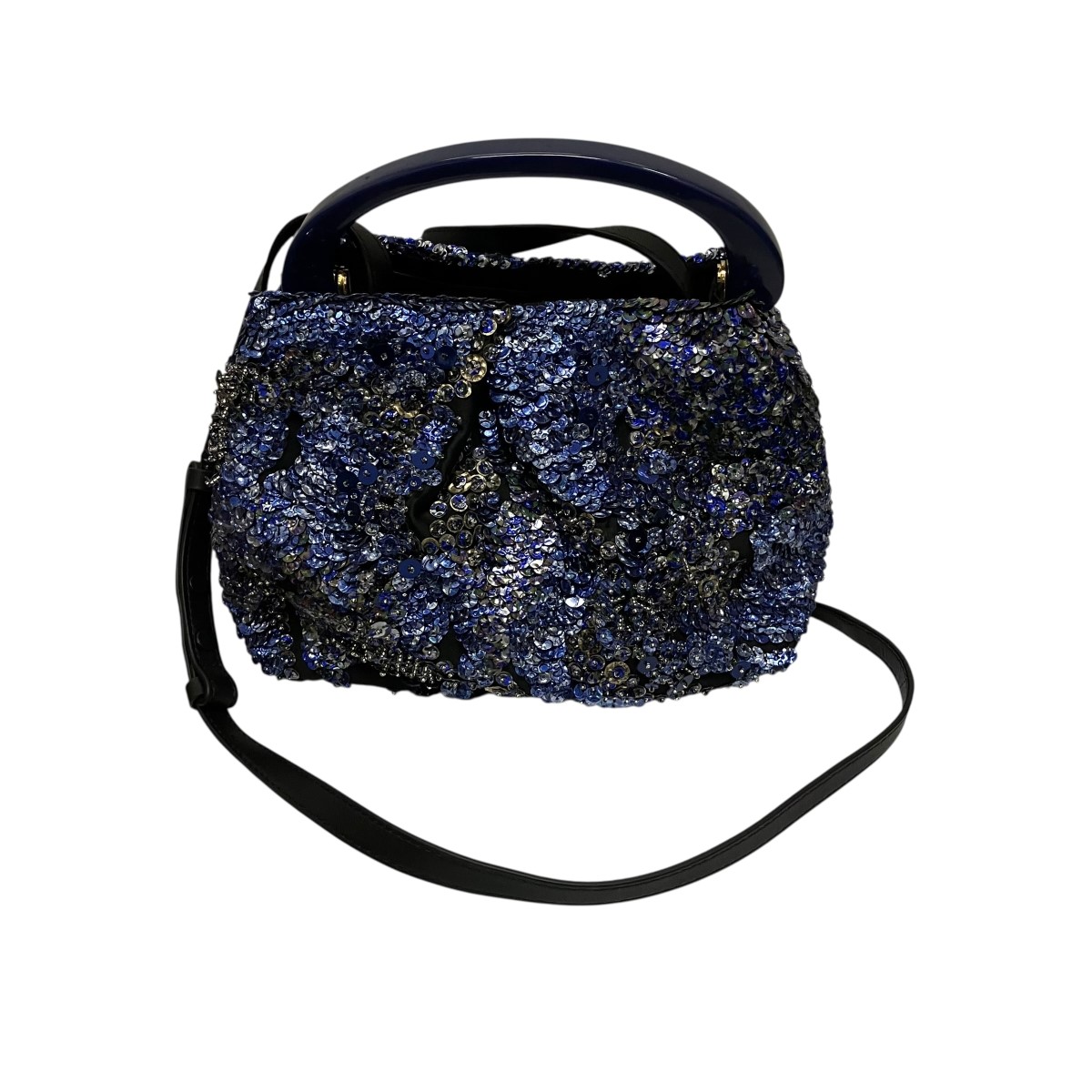 【中古】 DRIES VAN NOTEN　 ビジューショルダーバッグ ネイビー×ブラック サイズ：ONE SIZE 【130326】（ドリスヴァンノッテン）
