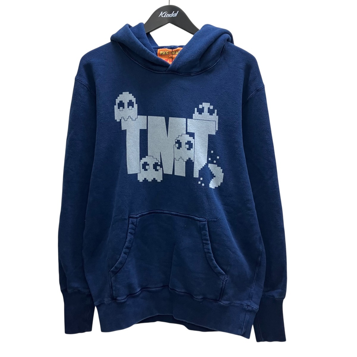 【中古】\u003cBR\u003eTMT\u003cBR\u003ePACMAN VINTAGE FRENCH TERRY PULLOVER HOODIE 刷り上げるパーカー 青色 大きさ：L\u003cBR\u003e【通貨価値思いなおす】