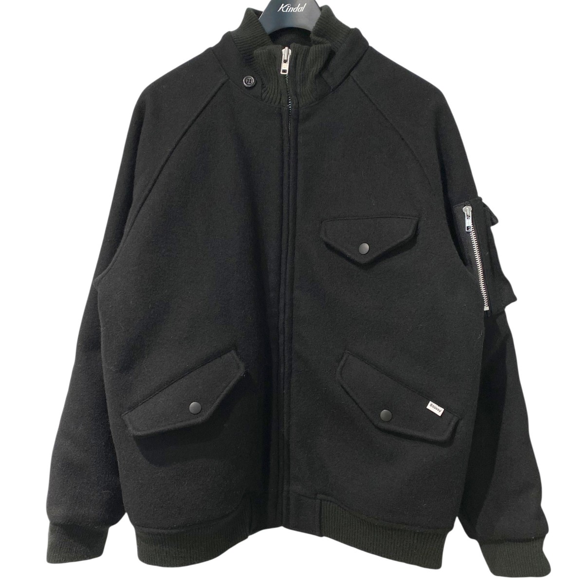 【中古】 stussy　 00’s Type G-8 Wool Jacket内側キルティングウールボンバーWEPフライトジャケット ブラック サイズ：M 【130326】（ステューシー）