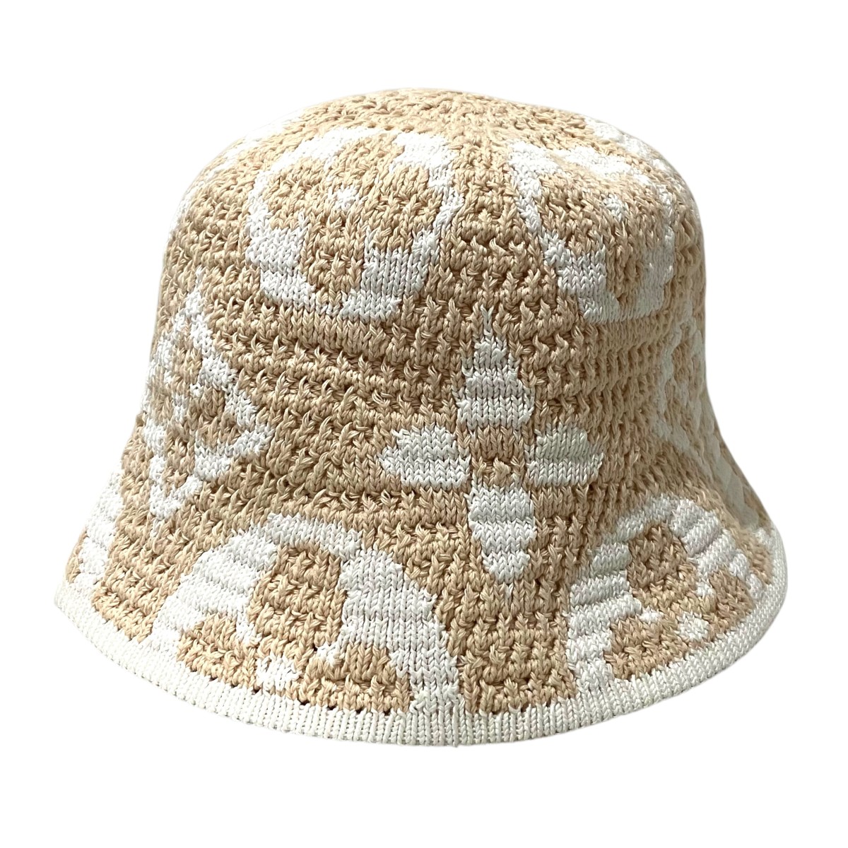 【中古】 LOUIS VUITTON　 チューリップハット M5076S ベージュ×ホワイト サイズ：S 【140326】（ルイヴィトン）