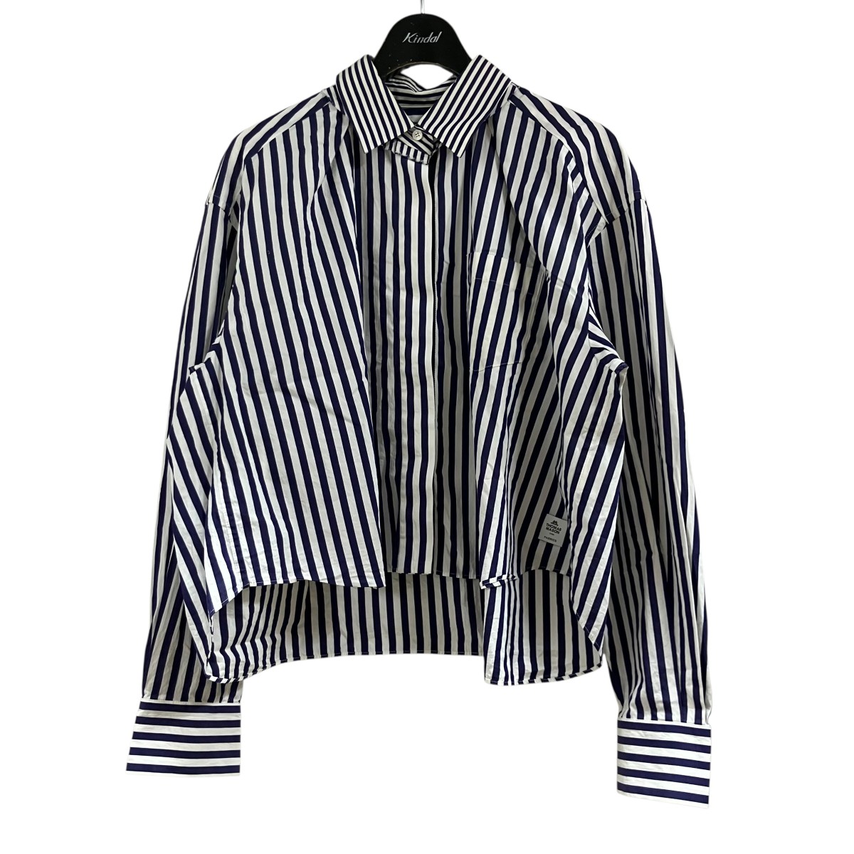 【中古】 sacai ストライプシャツ ホワイト×ネイビー サイズ:1 【140326】(サカイ)