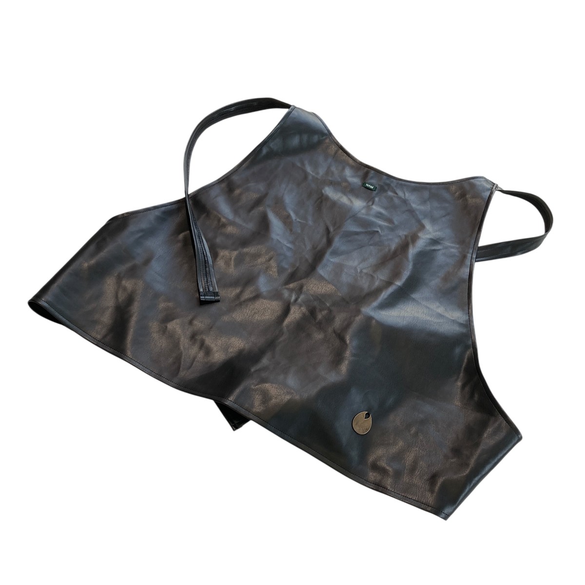 【中古】 NAM×IMA：ZINE HEAD APRON FAUX LEATHER ヘッドウェア ブラック サイズ：フリーサイズ 【価格見直し】