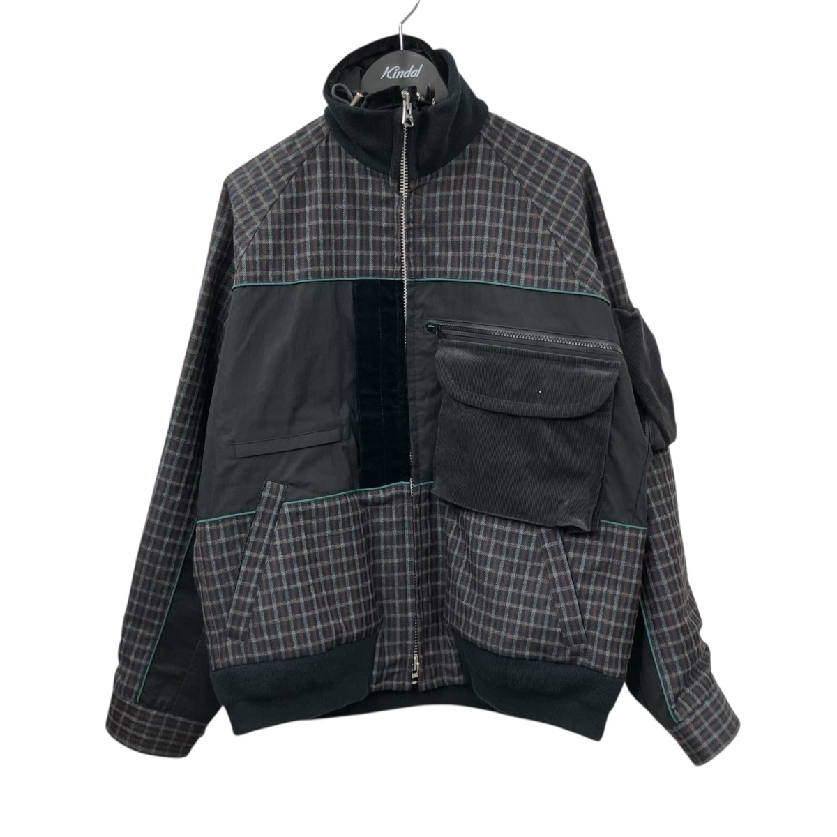 【中古】sacai 19AW 異原料品うつり変わり照合のしるし上衣 1902087M 黒いこと×赤銅色 大きさ：1 【230426】（サカイ）