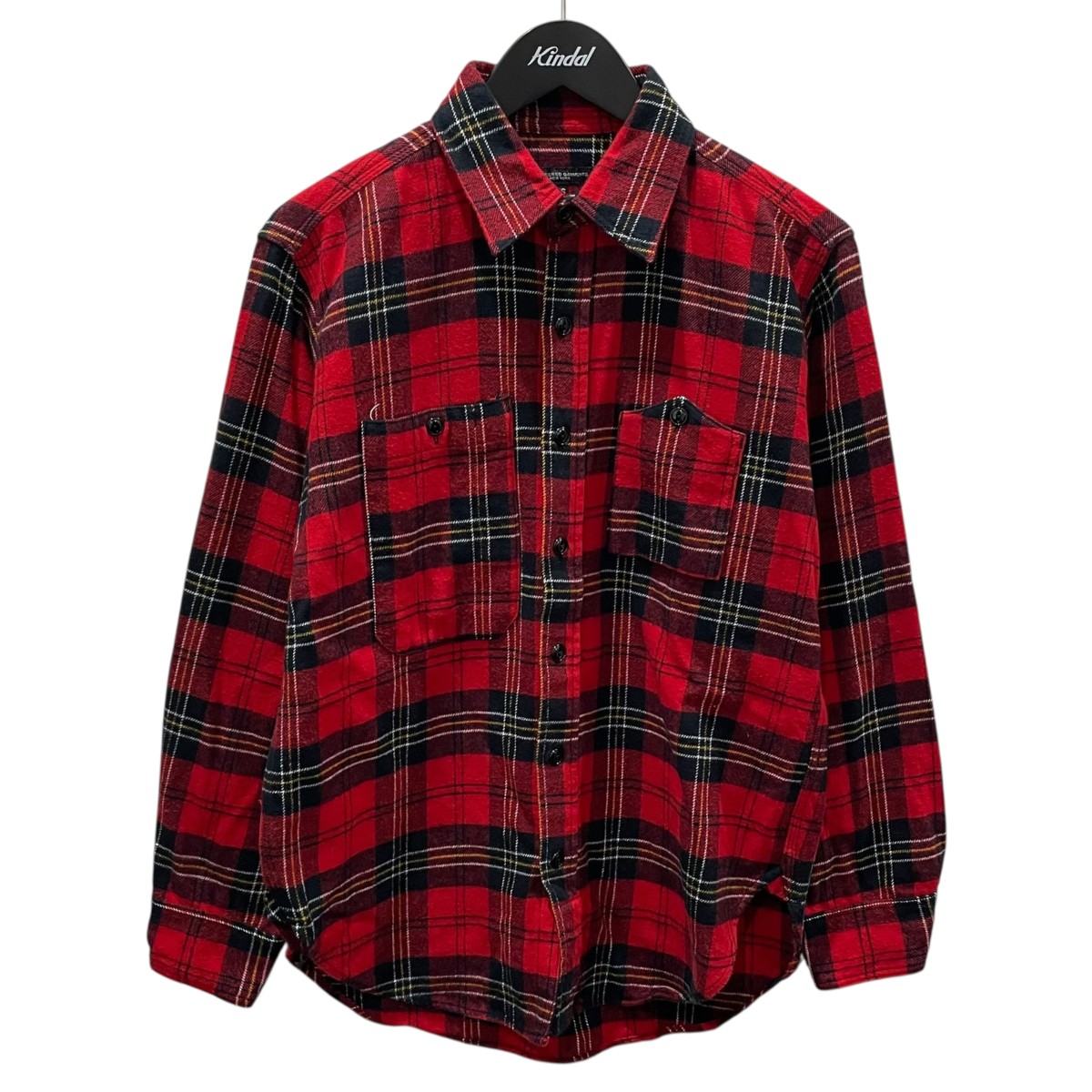 【中古】\u003cBR\u003eEngineered Garments\u003cBR\u003e照合のしるし柄フランネルプルオーバー Work Shirt - Plaid Flannel 細工物プルオーバー プレイド 綿ネル 赤いこと・黒いこと・黄色他 大きさ：XS\u003cBR\u003e【必要経費思いかえす】
