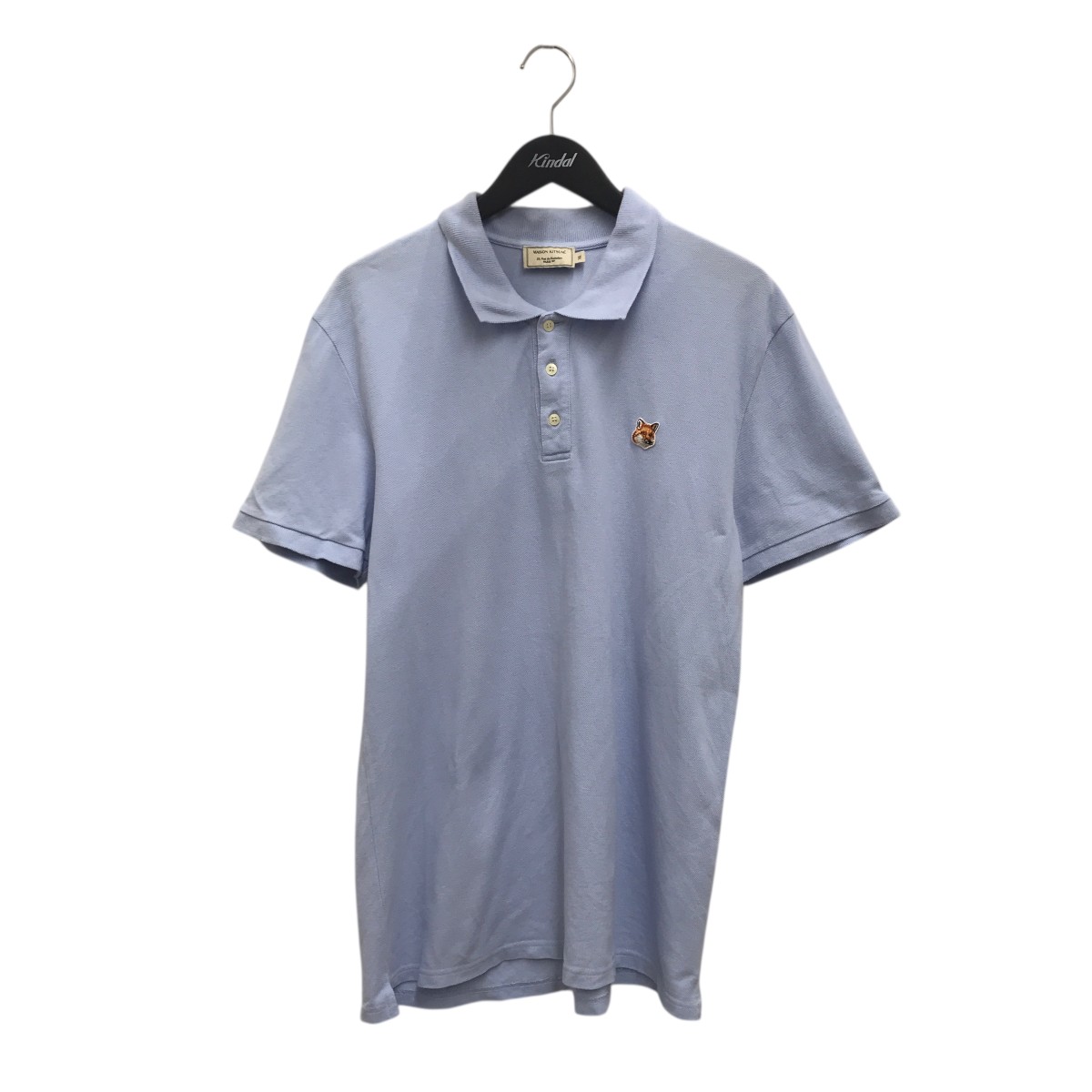 【中古】 MAISON KITSUNE　 BOLD FOX HEAD PATCH COMFORT POLO ポロシャツ GM00225KJ7002 ブルー サイズ：XL 【150326】（メゾンキツネ）