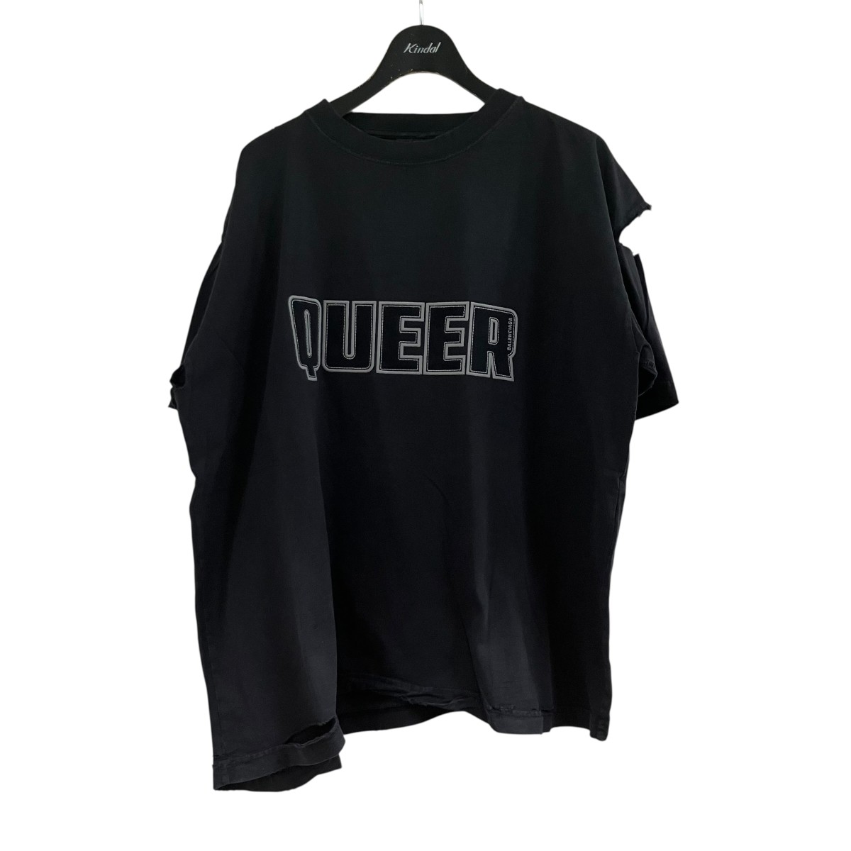 【中古】 BALENCIAGA　 パッチデストロイTシャツ ブラック サイズ：S 【150326】（バレンシアガ）