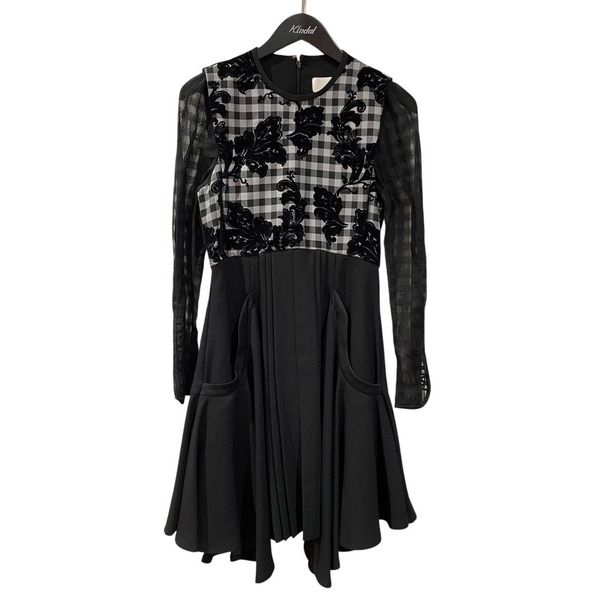 【中古】mame 長袖衣裳 粍14aw dr018 黒いこと 大いさ：2 【150326】（マメ科植物） レディースファッション-ワンピース