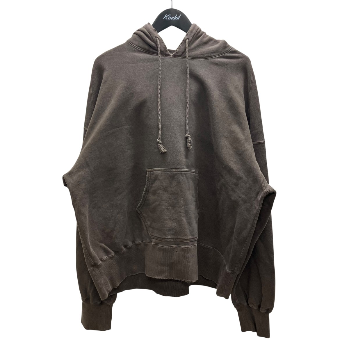 【中古】 ANCELLM　 DYED DAMAGE HOODDIE ダメージ加工パーカー ブラウン サイズ：1 【160326】（アンセルム）