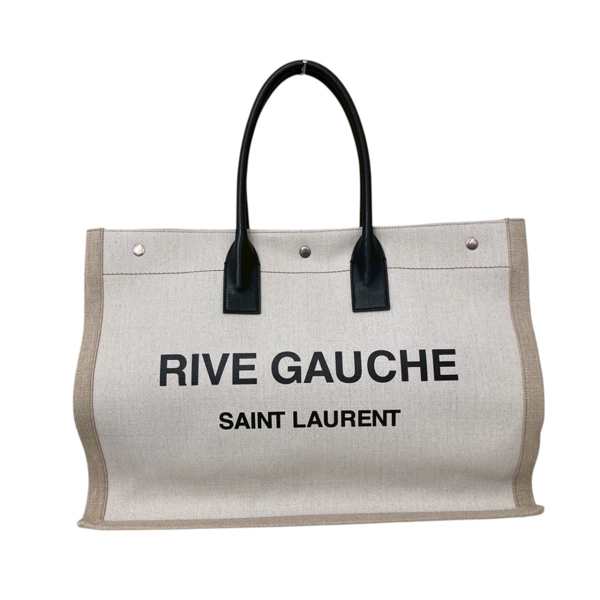 【中古】Saint Laurent Paris RIVE GAUCHE トートバッグ 509415 ベージュ×黒いこと 【160326】（サンローランパリ）