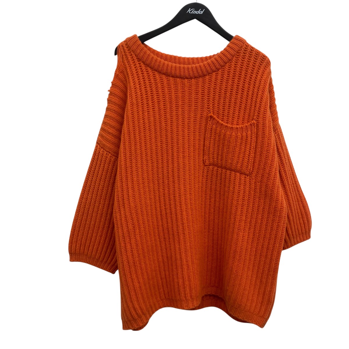 【中古】QUEENE AND BELLE　ELY SWETER カシミヤニット オレンジ サイズ：L 【160426】（クイーンアンドベル）｜ブランド古着のカインドオル