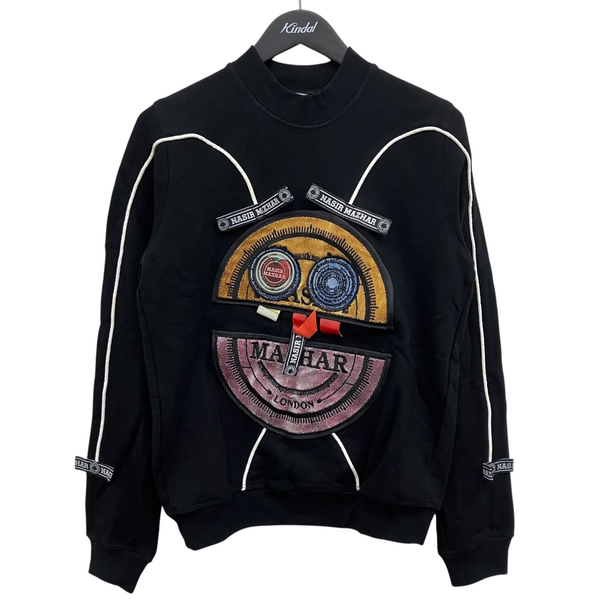 【中古】 NASIR MAZHAR ロゴパッチスウェット ブラック サイズ:S 【160326】(ネイサーメイザー)