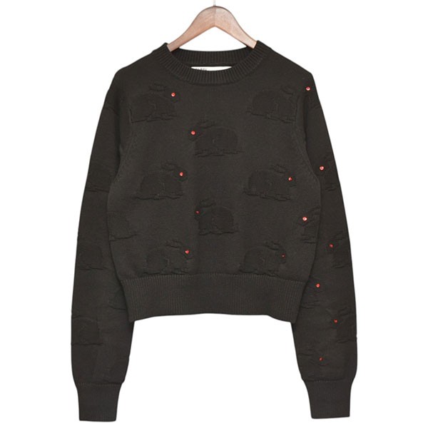 【中古】DAIRIKU 2025AW Red-eyed Rabbit Tite Knit うさぎパッチコットンニット スウェーター 25AW K2 黒いこと 大きさ：M 【160326】（ダイリク）