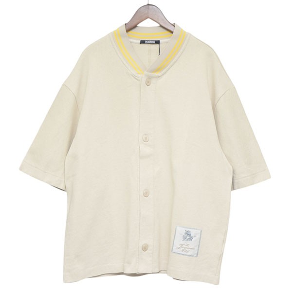 【中古】\u003cBR\u003eJACQUEMUS\u003cBR\u003eLa Chemise Baseball Mc 野球プルオーバー 半袖ジレー 255JS297-2467 ベージュ 大きさ：L\u003cBR\u003e【必要経費思いかえす】