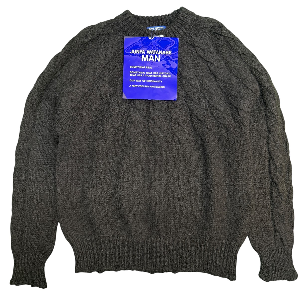 【中古】 JUNYA WATANABE MAN　 25AW／ ウールケーブル柄ホールガーメント ／ローゲージニット WP-N004 ブラック サイズ：S 【160326】（ジュンヤワタナベマン）