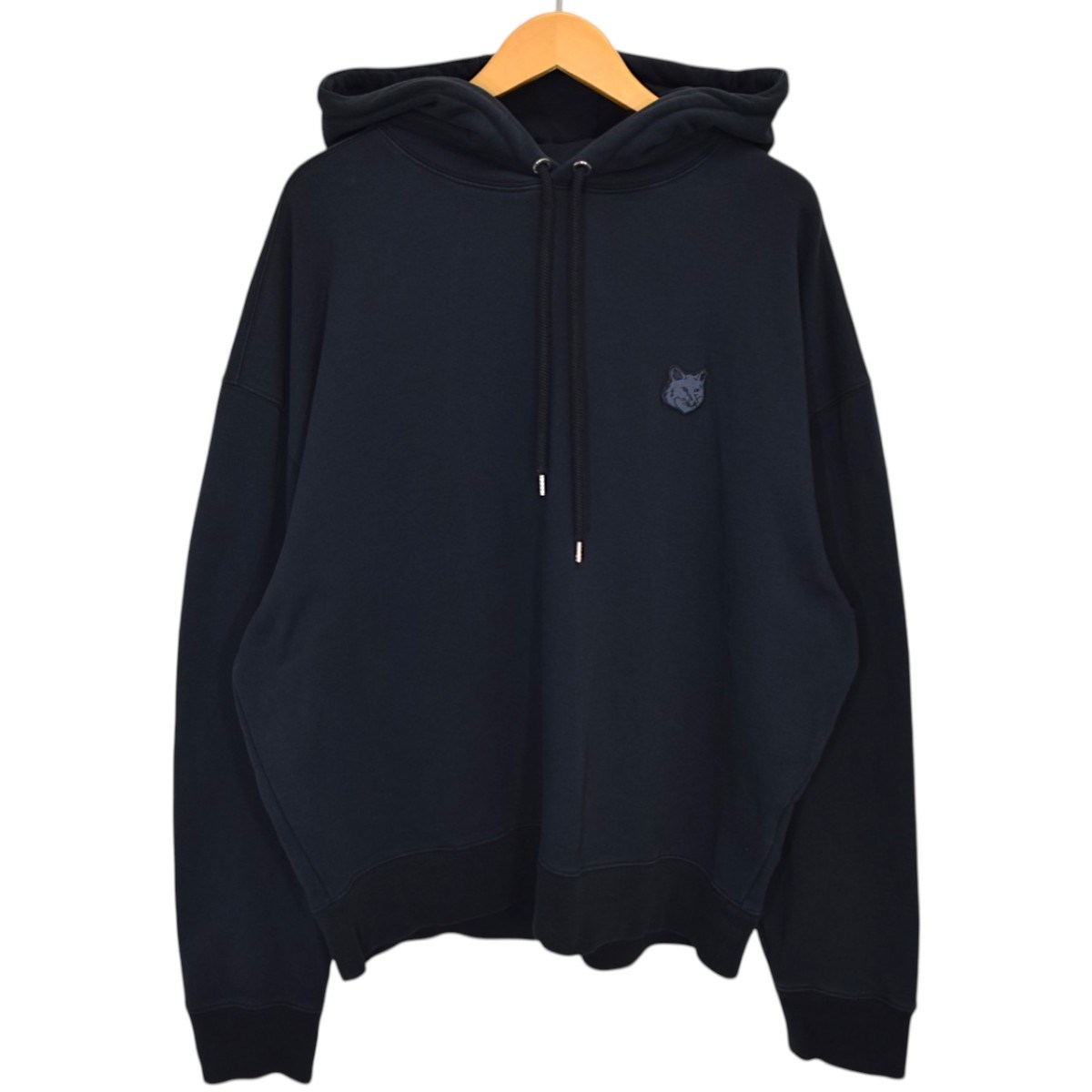 【中古】 MAISON KITSUNE　 BOLD FOX HEAD PATCH OVERSIZE HOODIE プルオーバーパーカー LM00705KM0001 ブラック サイズ：L 【160326】（メゾンキツネ）