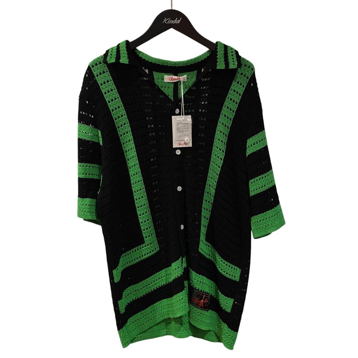 【中古】 SYUMAN．　 YO24SS-08 crochet short sleeve 半袖シャツ ブラック×グリーン サイズ：F 【160326】（シュウマン） 5,663円