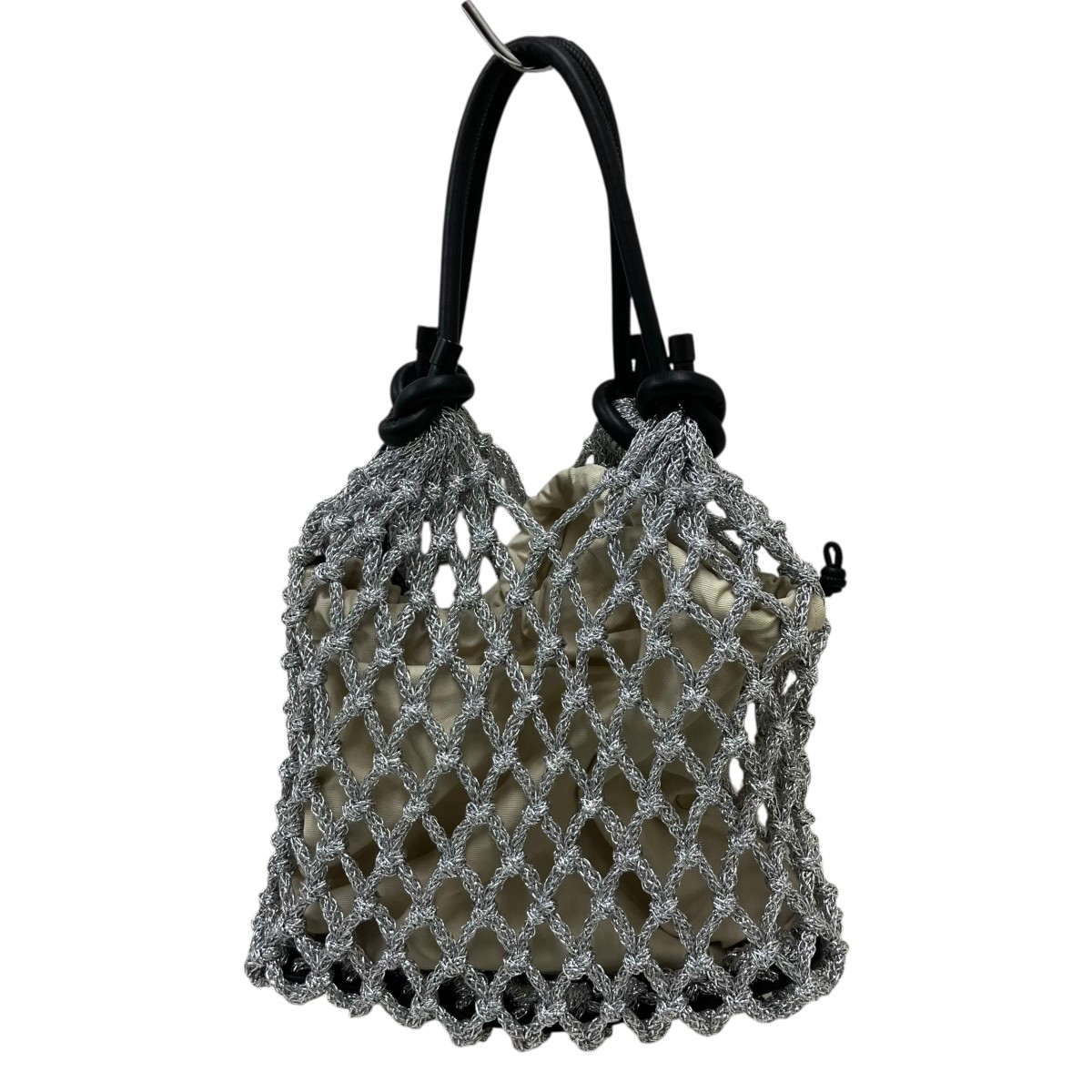 【中古】 3．1 phillip lim　 W マクラメ ミニサック ハンドバッグ シルバー 【170326】（スリーワンフィリップリム）