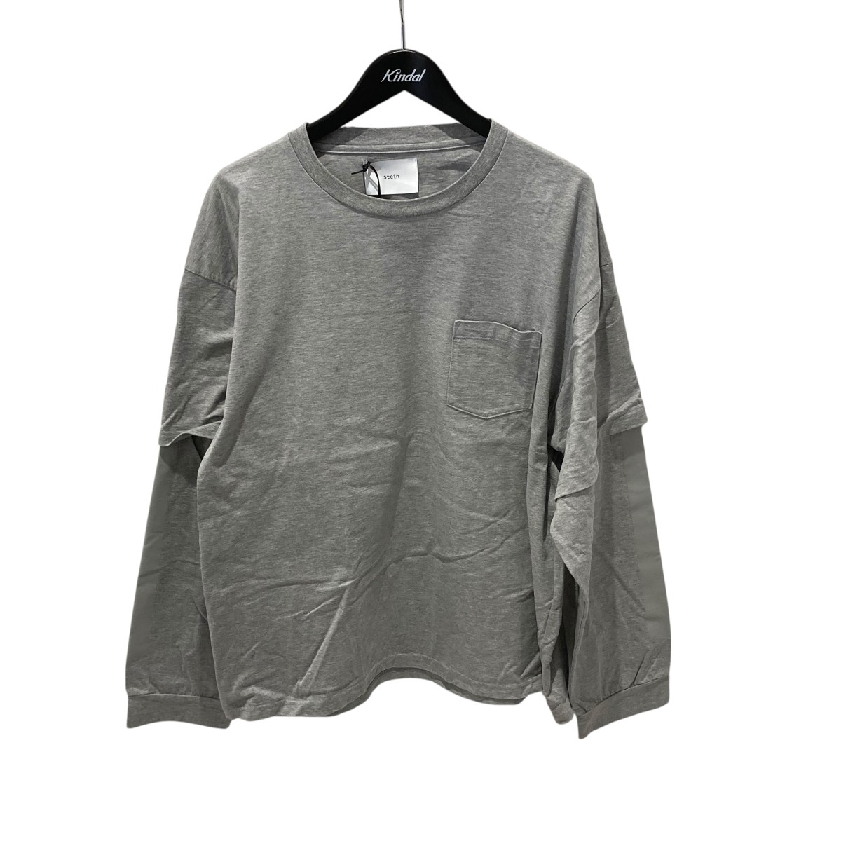 【中古】 stein　 OVERSIZED LAYERED LONG SLEEVE TEE ロングスリーブTシャツ ST．166 グレー サイズ：M 【170326】（シュタイン）