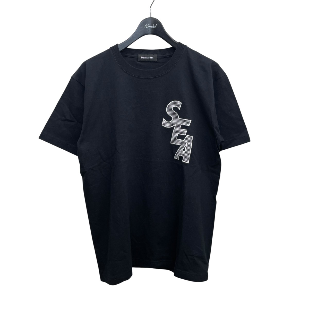 【中古】 WIND AND SEA　 Logo Stitch S／S Tee ロゴ半袖Tシャツ WDS-O-ATG-25-Q3-CS-04 ブラック サイズ：M 【170326】（ウィンダンシー）