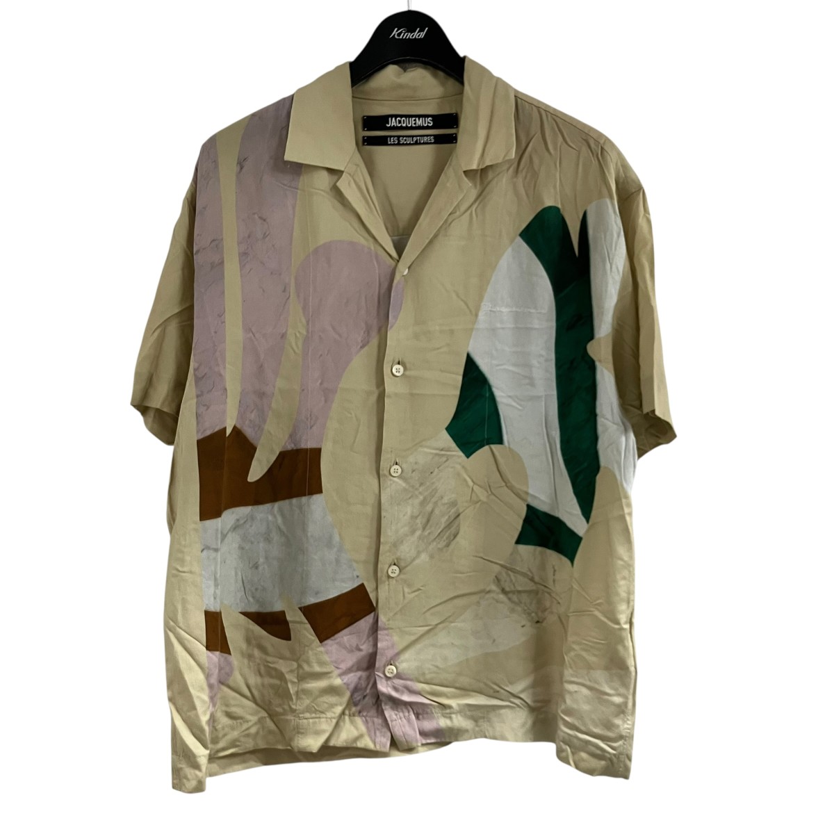 【中古】 JACQUEMUS　 グラフィックショートスリーブシャツ ベージュ サイズ：44 【170326】（ジャックムス）